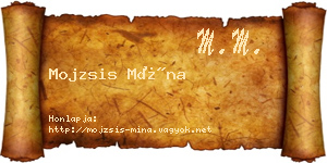 Mojzsis Mína névjegykártya